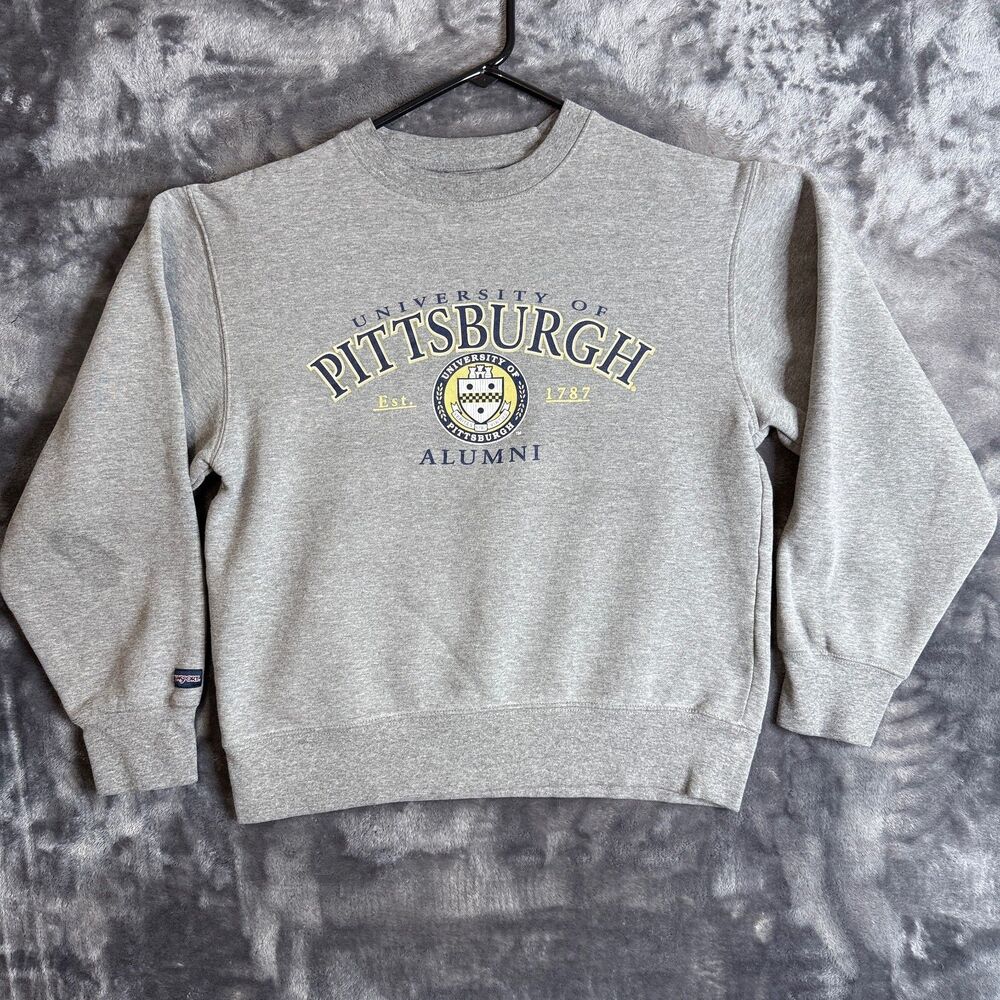 Vintage NCAA University Of Pittsburgh Alumni Gray Pullover Long Sleeve Crewneck